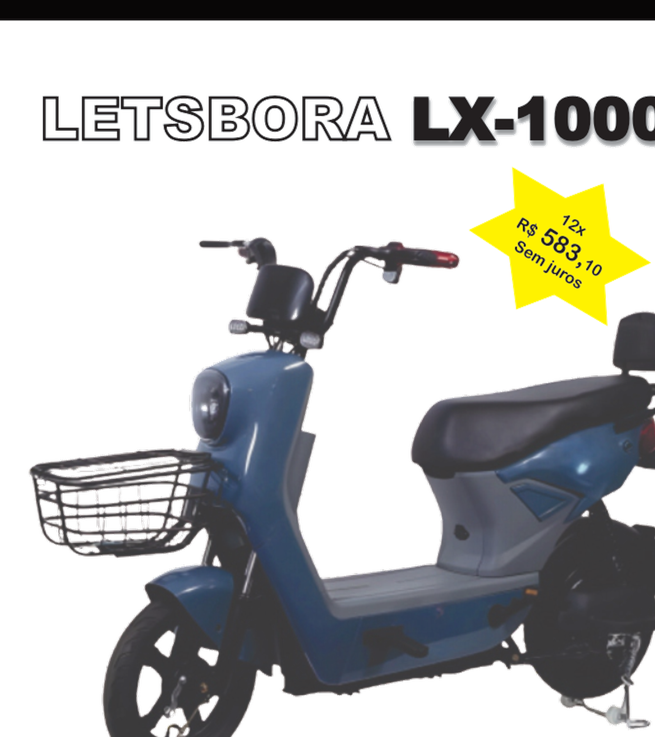 Letsbora LX-1000 — Scooter com cestinha e amortecedores duplos.