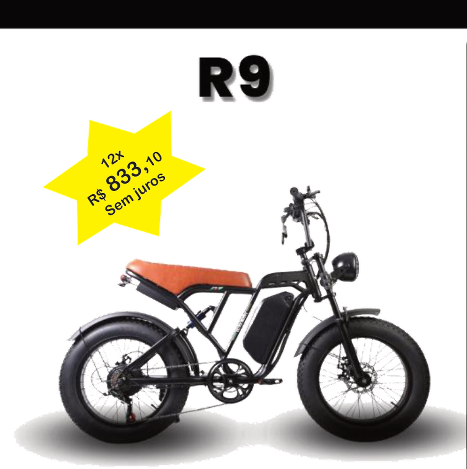 Letsbora R9 — Bike elétrica fat com pedal assistido.