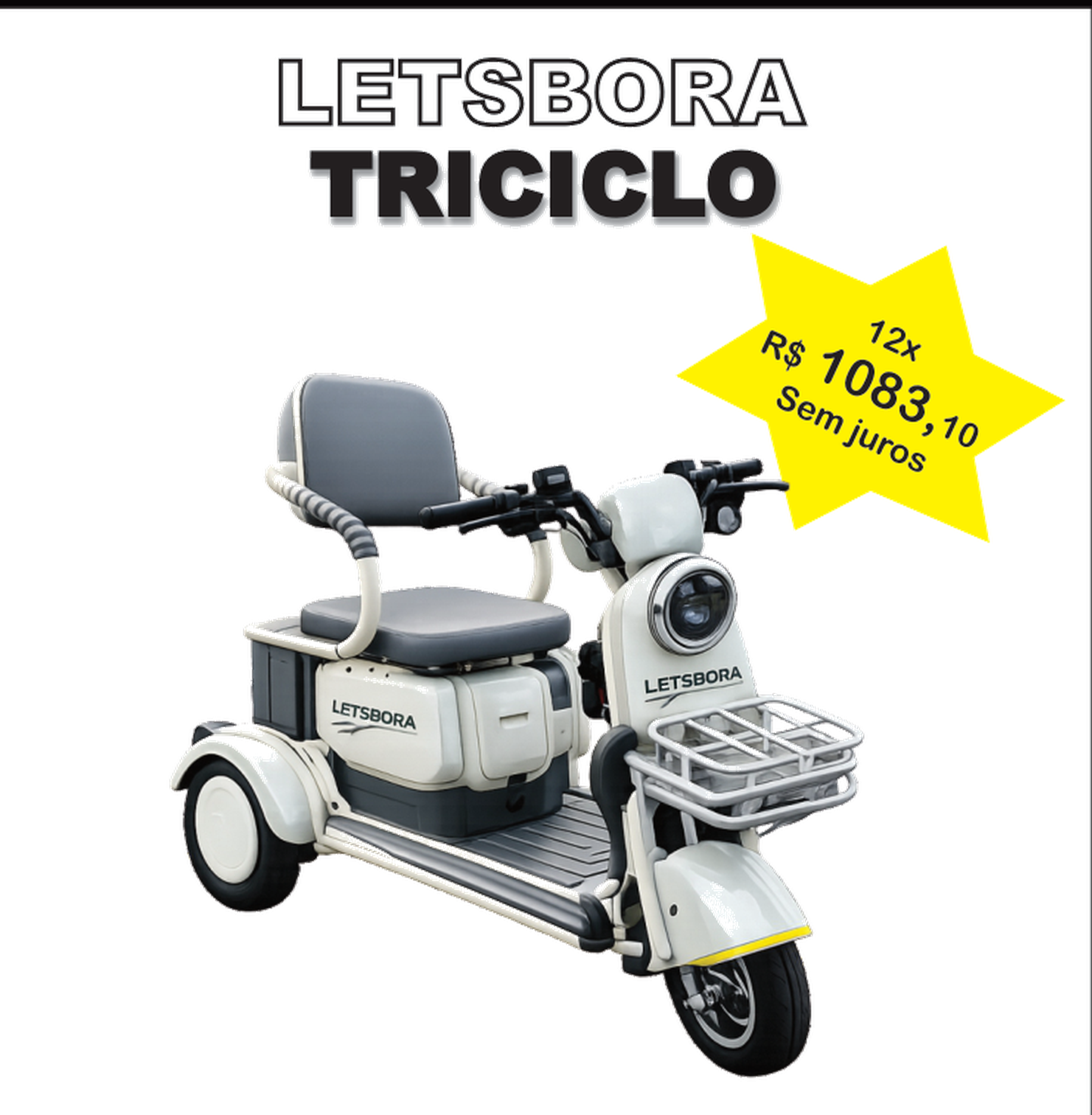 Letsbora Triciclo — Estabilidade e tecnologia NFC para o dia a dia.